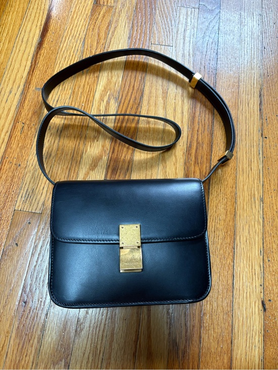Celine Handbags - Celine classic box black golld teen leather bag